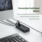 ORICO CT2U3-10AB ABS Multi-port USB3.0 HUB with Individual Switches