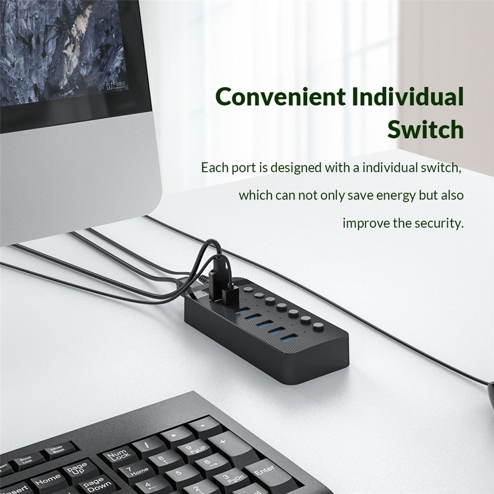 ORICO CT2U3-10AB ABS Multi-port USB3.0 HUB with Individual Switches