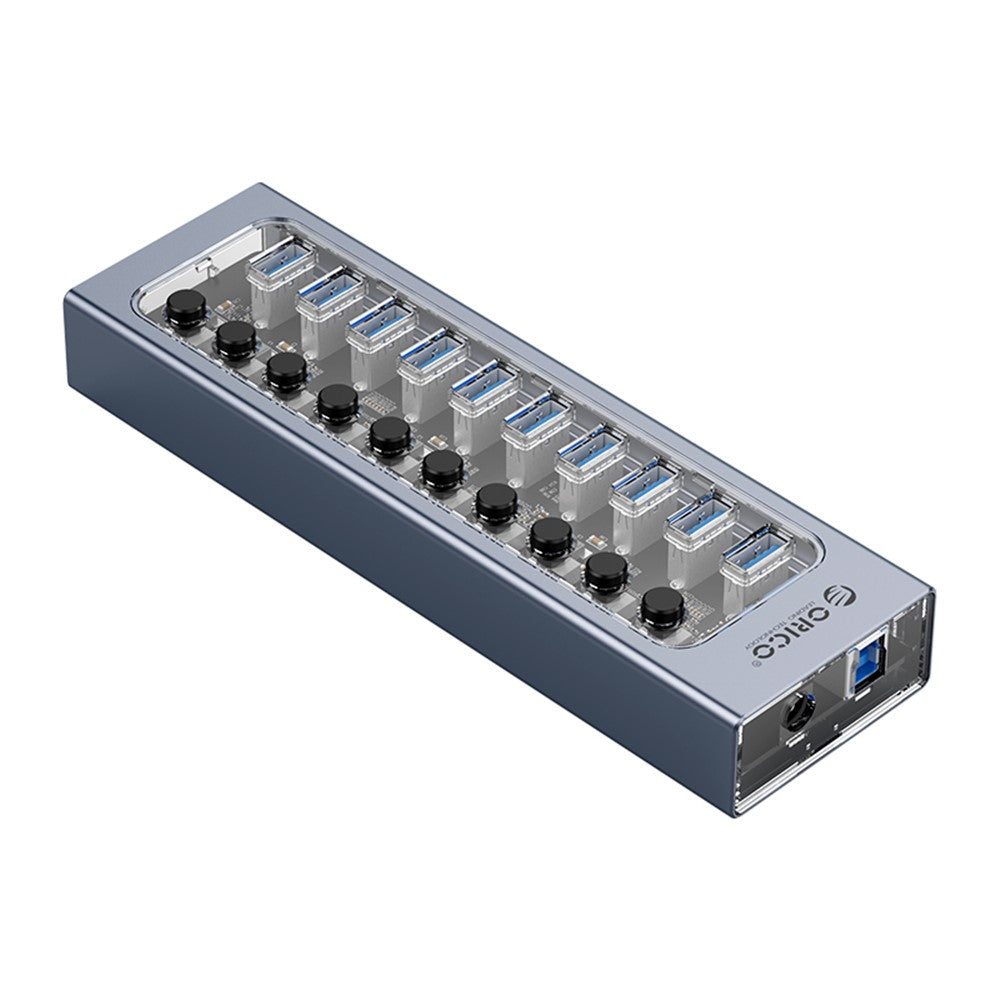 ORICO AT2U3-10AB USB3.0 multi-port HUB i aluminiumlegering + PC med individuelle kontakter
