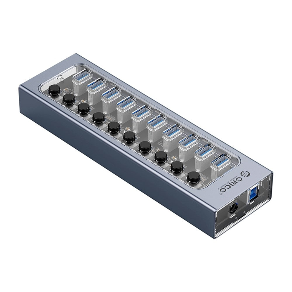 ORICO AT2U3-10AB USB3.0 multi-port HUB i aluminiumlegering + PC med individuelle kontakter