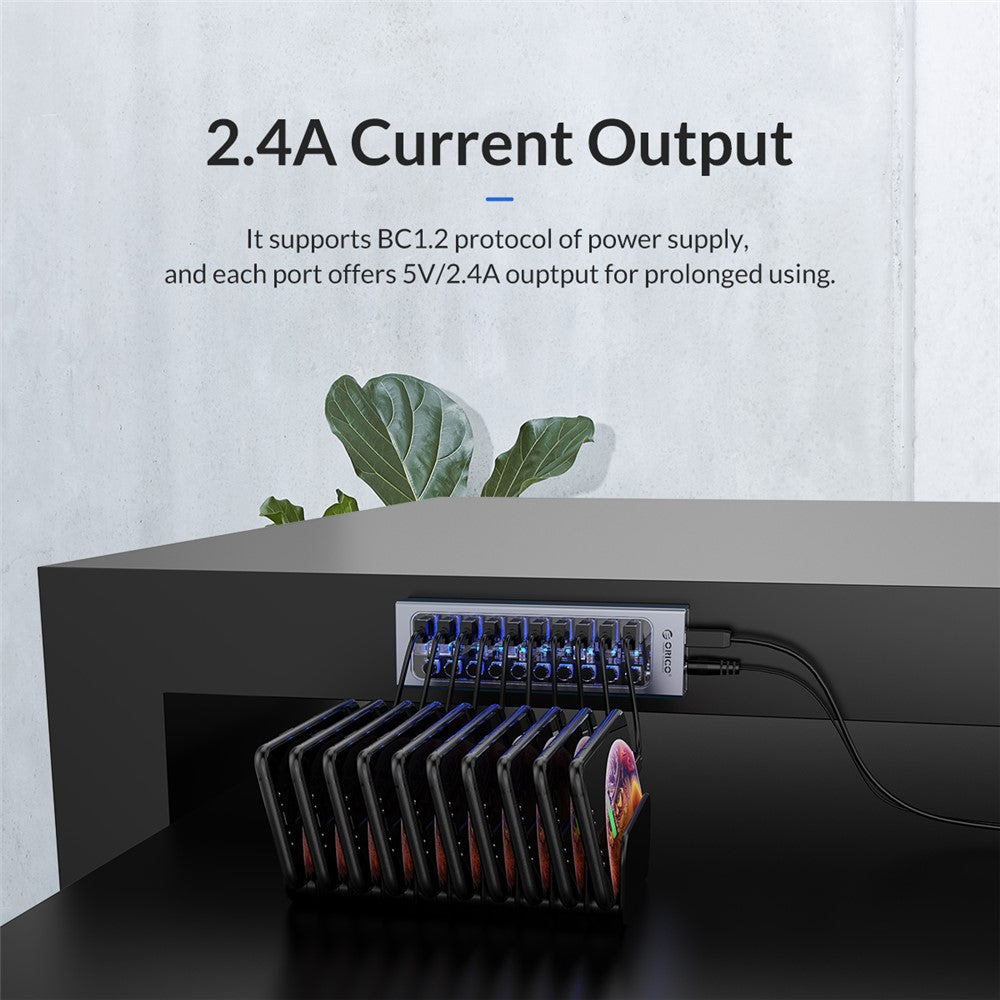 ORICO AT2U3-16AB aluminiumlegering + PC USB3.0 multi-port HUB med individuelle kontakter