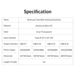 ORICO AT2U3-16AB aluminiumlegering + PC USB3.0 multi-port HUB med individuelle kontakter
