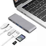 6-in-1 Type C Hub Adapter + 2*USB 3.0 + PD + SD/TF Card Reader Docking Station