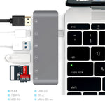 6-in-1 Type C Hub Adapter + 2*USB 3.0 + PD + SD/TF Card Reader Docking Station