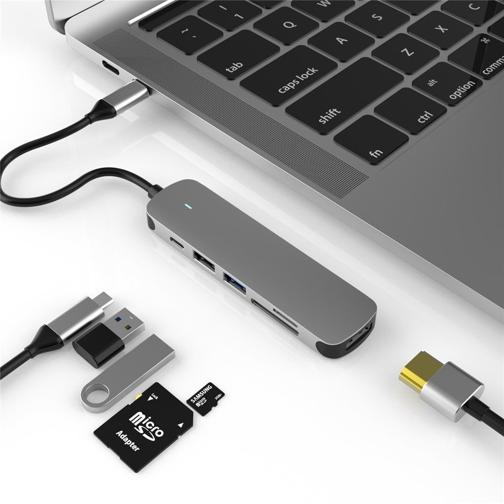 SEEWEI BX6H Type-C to HUB Adapter 6-IN-1 Multi-function HUB Expander