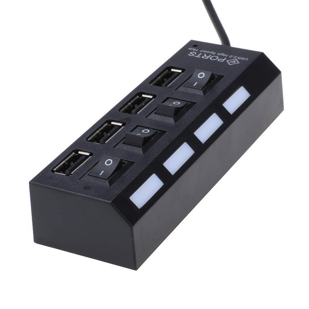 A42 High Speed USB2.0 4-Port USB Hub Splitter with Independent Switch