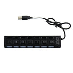 A55 USB2.0 High-Speed Transmission 7-Port USB Hub Splitter with Independent Switch