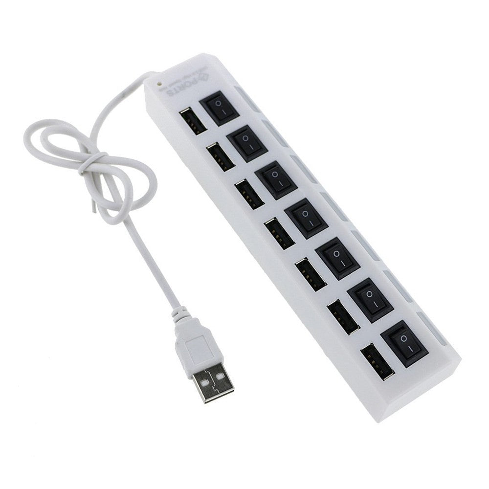 A55 USB2.0 High-Speed Transmission 7-Port USB Hub Splitter with Independent Switch