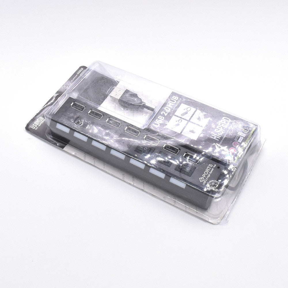 A55 USB2.0 High-Speed Transmission 7-Port USB Hub Splitter with Independent Switch