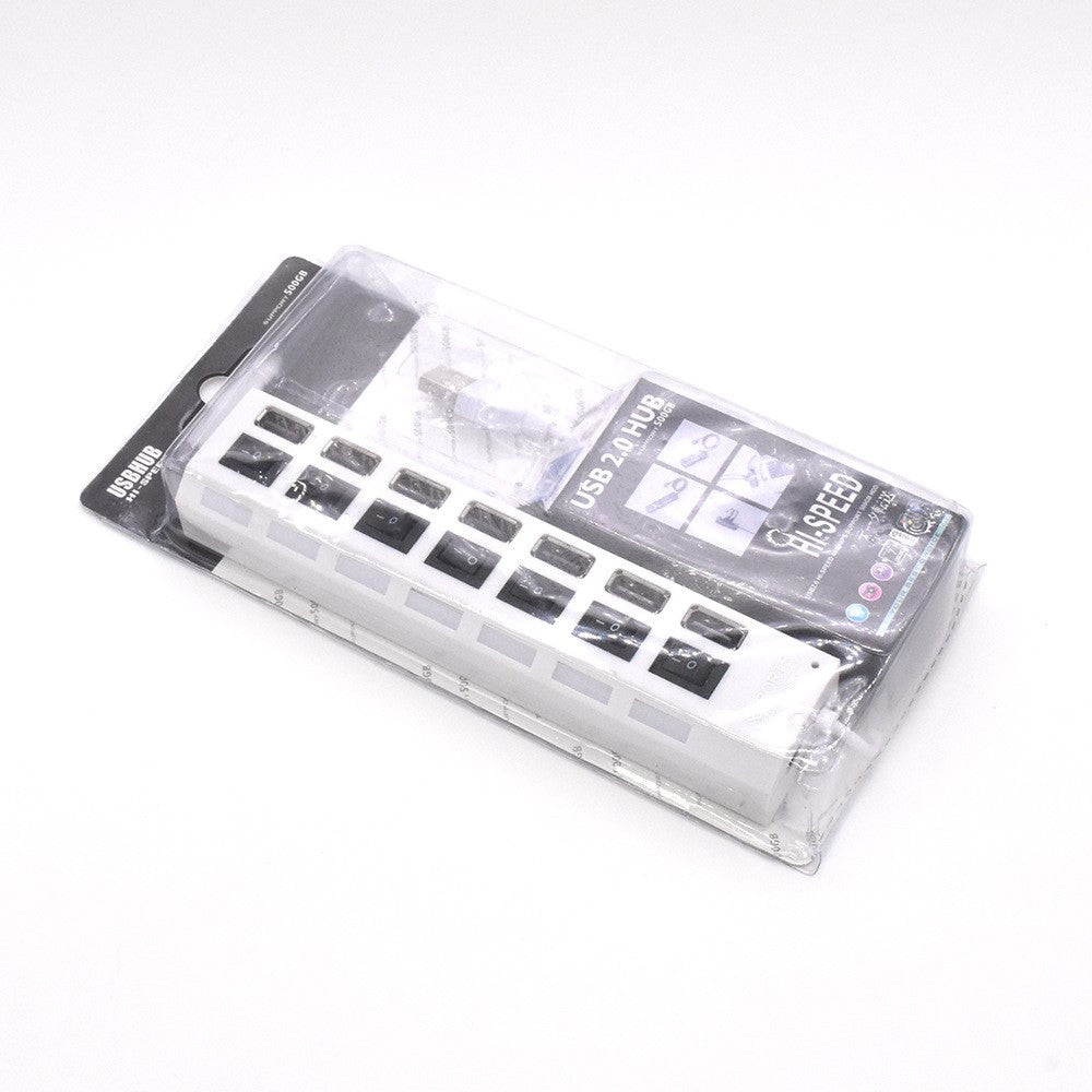 A55 USB2.0 High-Speed Transmission 7-Port USB Hub Splitter with Independent Switch