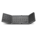 B089T Ultra-thin Rechargeable 10m Wireless Bluetooth-compatible Keyboard Triple Folding Mini Touchpad Press Key Mouse for Home Office Travel Business Trip