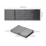 B089T Ultra-thin Rechargeable 10m Wireless Bluetooth-compatible Keyboard Triple Folding Mini Touchpad Press Key Mouse for Home Office Travel Business Trip