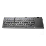 B089T Ultra-thin Rechargeable 10m Wireless Bluetooth-compatible Keyboard Triple Folding Mini Touchpad Press Key Mouse for Home Office Travel Business Trip