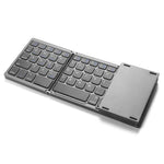 B089T Ultra-thin Rechargeable 10m Wireless Bluetooth-compatible Keyboard Triple Folding Mini Touchpad Press Key Mouse for Home Office Travel Business Trip