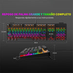 BAJEAL Wired 104 Keys Spanish Keyboard Backlit Computer Laptop Gaming Blue Switch Mechanical Keyboard