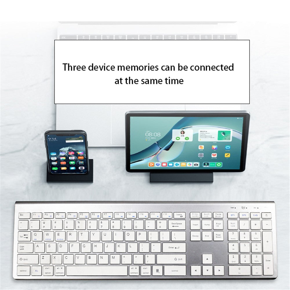 K010C 110 Keys Bluetooth 5.0 Wireless Keyboard Portable Slim Keyboard Compatible with Mac, Windows