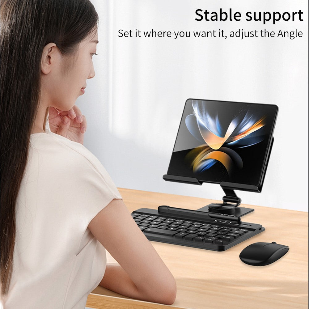 For Samsung Galaxy Z Fold5 5G / Z Fold4 5G / Fold3 5G / Fold2 5G / Fold 5G Keyboard Magnetic Folding Stand with Mouse Stylus Pen