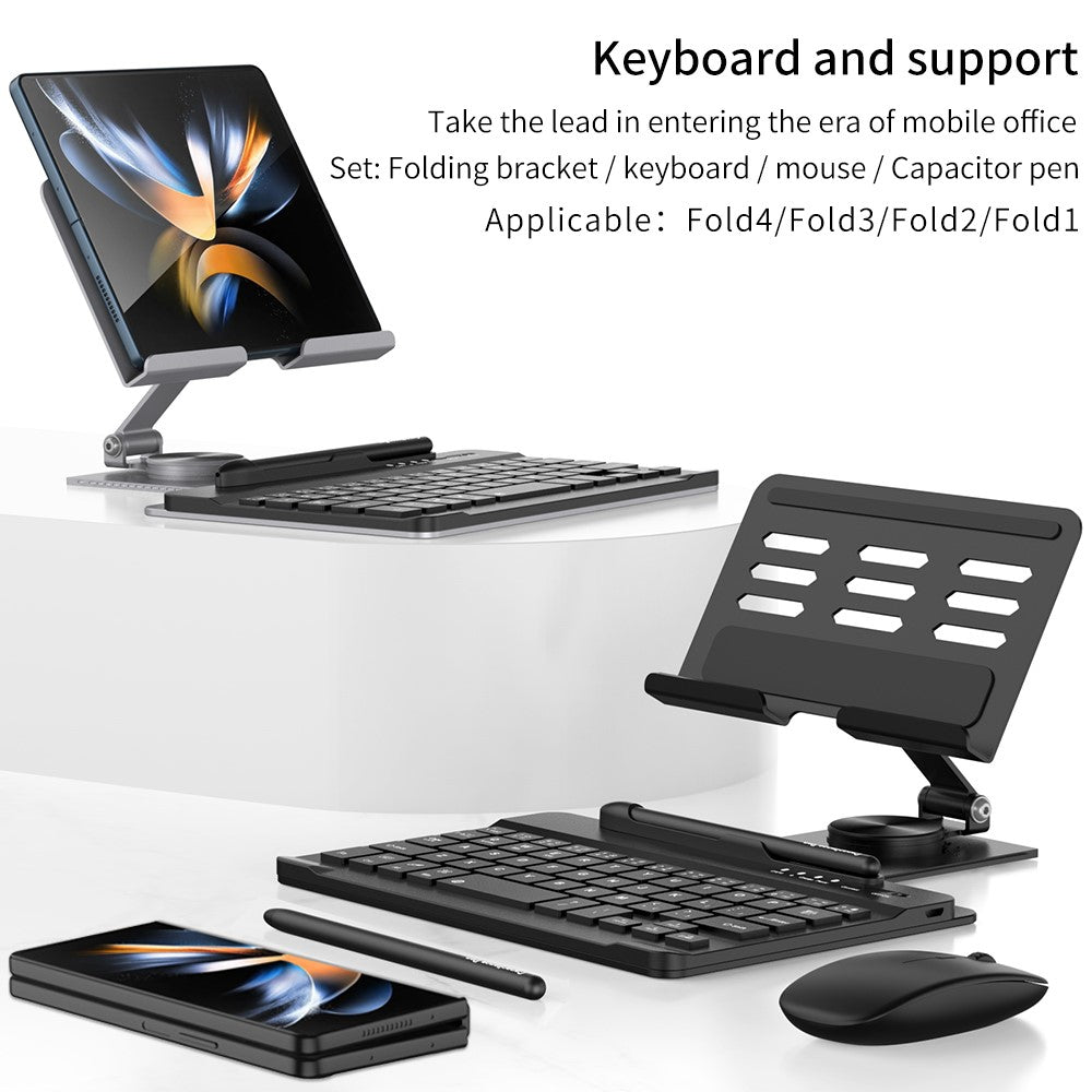 For Samsung Galaxy Z Fold5 5G / Z Fold4 5G / Fold3 5G / Fold2 5G / Fold 5G Keyboard Magnetic Folding Stand with Mouse Stylus Pen