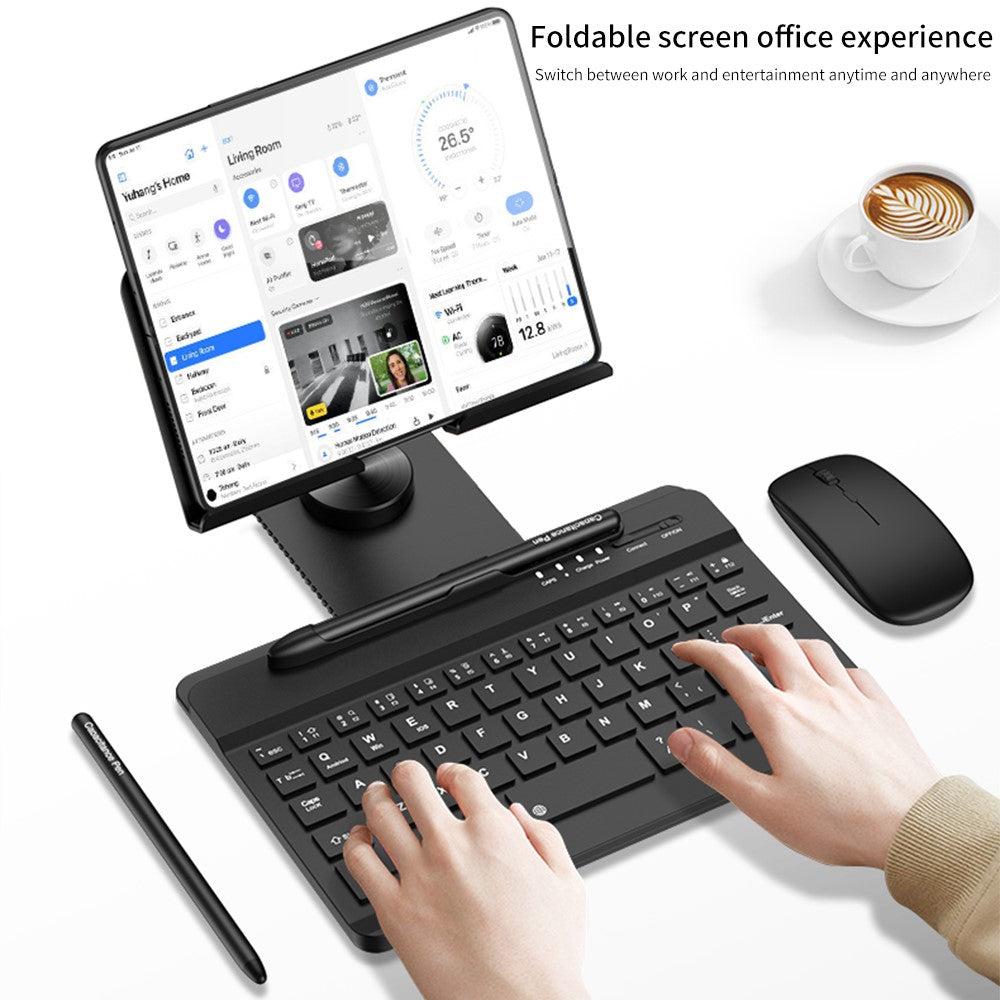 For Samsung Galaxy Z Fold5 5G / Z Fold4 5G / Fold3 5G / Fold2 5G / Fold 5G Keyboard Magnetic Folding Stand with Mouse Stylus Pen