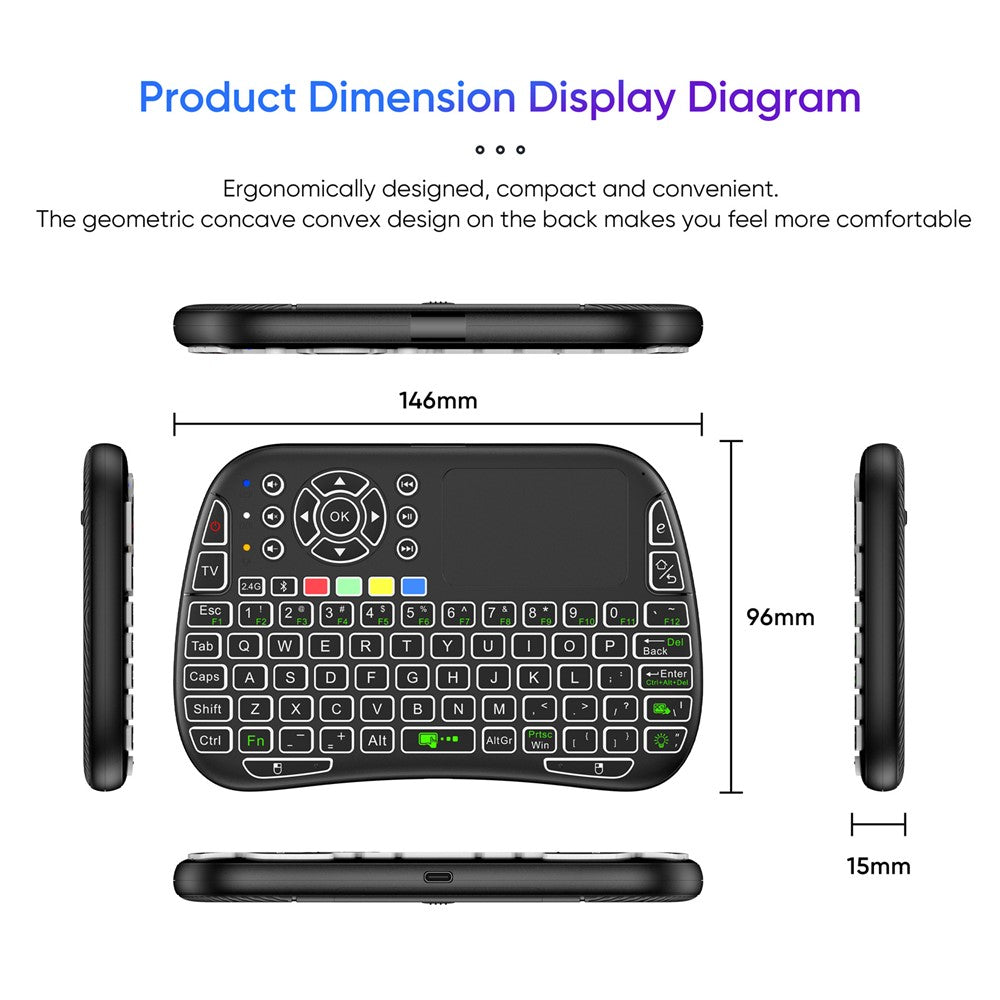 M9 RC muse-tastatur-kombination med IR-læringsfunktion mini trådløst tastatur understøtter touchpad stemme