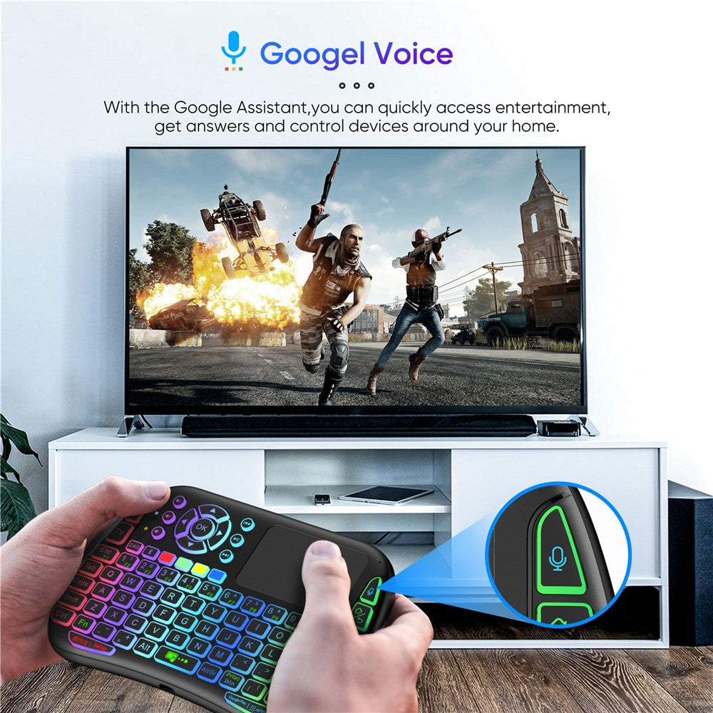 M9 RC muse-tastatur-kombination med IR-læringsfunktion mini trådløst tastatur understøtter touchpad stemme