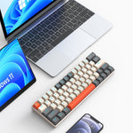 T-WOLF T60 USB Wired Gaming Keyboard RGB Backlit Mechanical Gaming Keyboard 63 Keys for Desktop PC