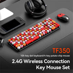 T-WOLF TF350 2.4G Wireless Keyboard Mouse Set Home Office Computer Keyboard + Mouse