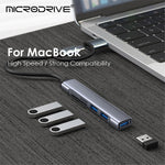 USB+Type-C Hub Adapter to 2xUSB 2.0+USB 3.0+2 Card Reader Slots