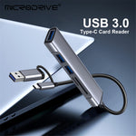 USB+Type-C Hub Adapter to 2xUSB 2.0+USB 3.0+2 Card Reader Slots