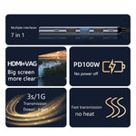 USB-C Hub Adapter Type-C til 4K 60Hz HD+USB 3.1+USB 2.0x2+USB 3.0+PD 100W Konverter Dock