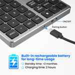 K-35 Bluetooth-compatible Keypad Slim 35-Keys 2.4G+Bluetooth-compatible Dual Mode Keyboard
