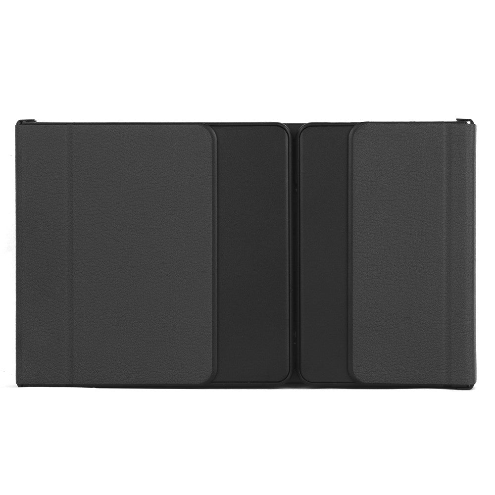 B077T Trådløst Bluetooth-kompatibelt foldbart tastatur i PU-læder med touchpad