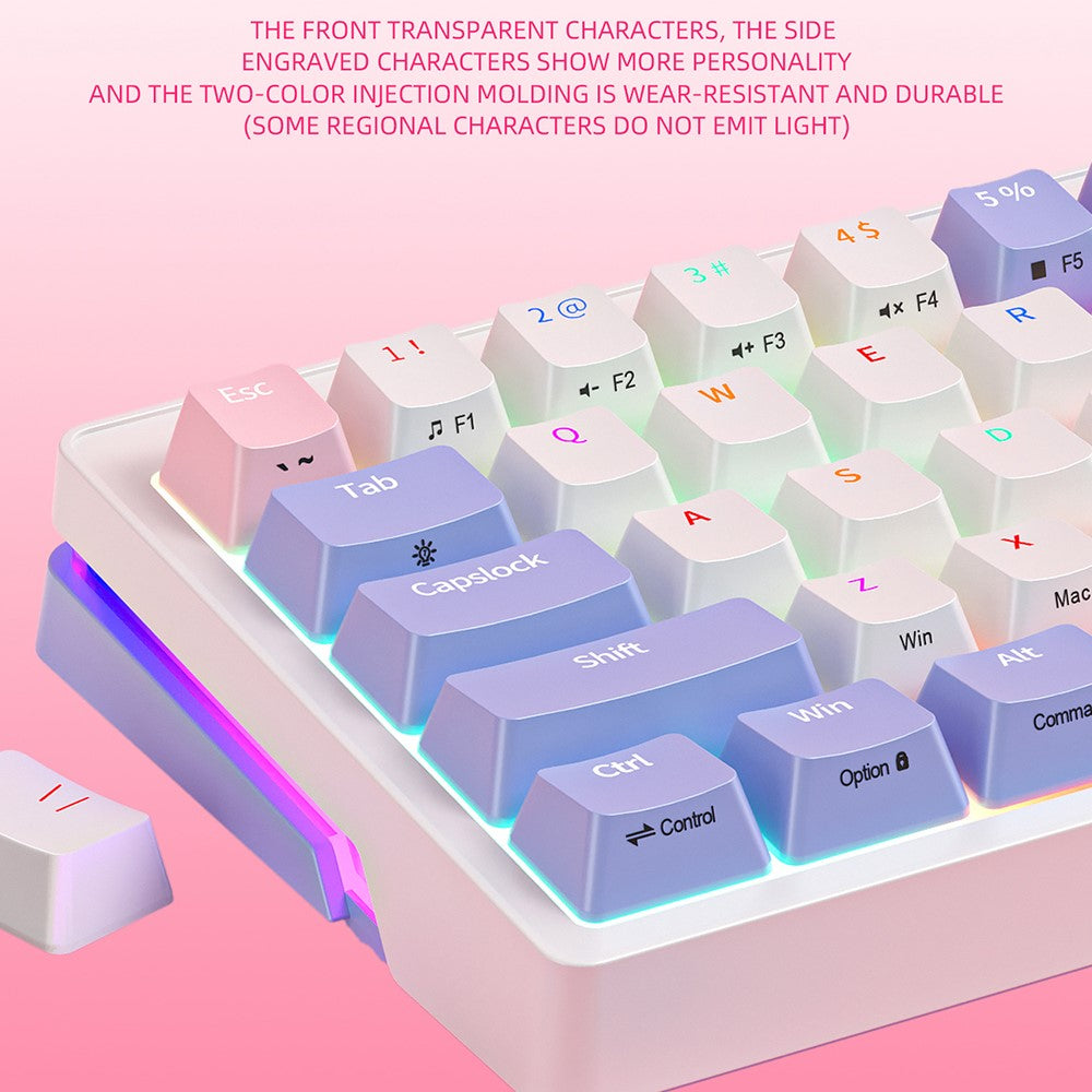 ZA68 Computer Bærbar Gaming Tastatur Kablet RGB Lys 68-Tasters Mekanisk Tastatur