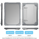 Two-Piece Plastic + TPU Protective Case Shell with Stand Design for MacBook Pro 13 inch (2020) A2251 / A2289 / A2338 (M1 / M2)
