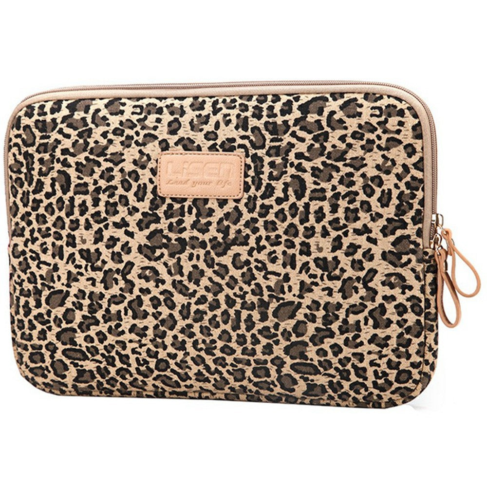 LISEN Carrying Case for 13-Inch Laptops Storage Bag with Stylish Retro Leopard Pattern 34.5 x 24 x 1.5cm