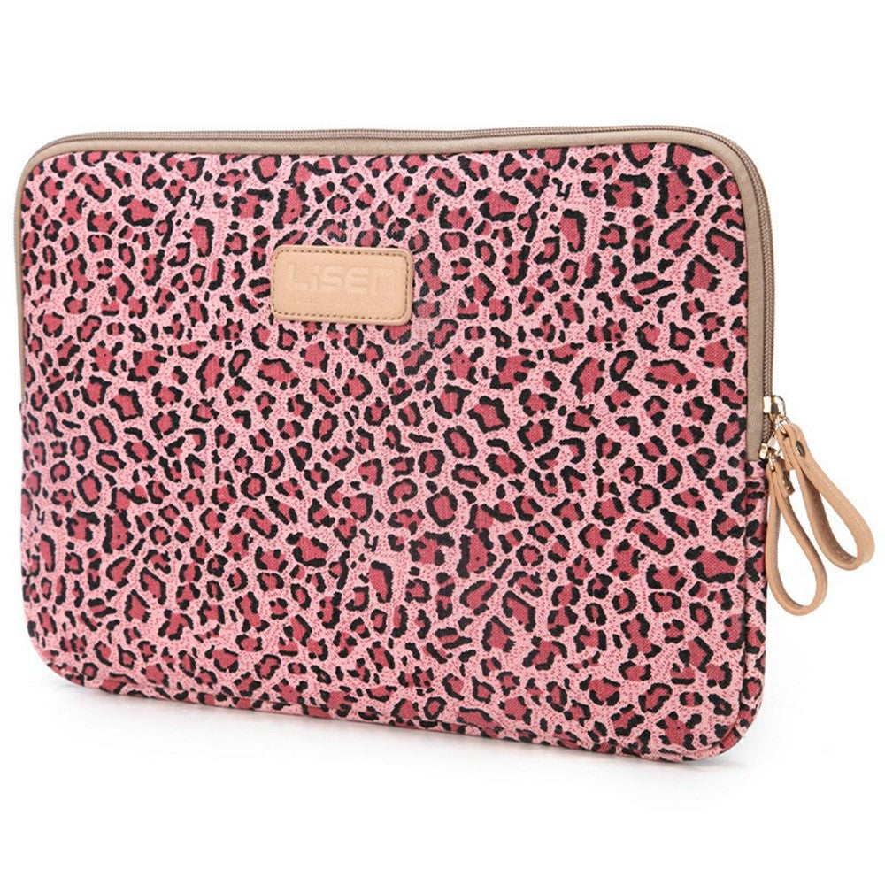 LISEN Carrying Case for 13-Inch Laptops Storage Bag with Stylish Retro Leopard Pattern 34.5 x 24 x 1.5cm