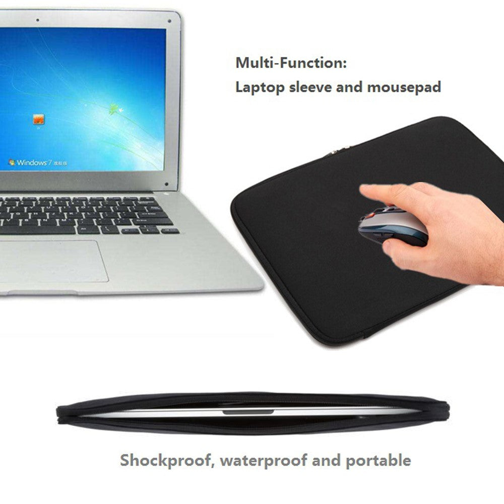 A03 11 inch Laptop Sleeve Bag Neoprene Notebook Carrying Bag with 4 Elastic Bands Tablet Briefcase
