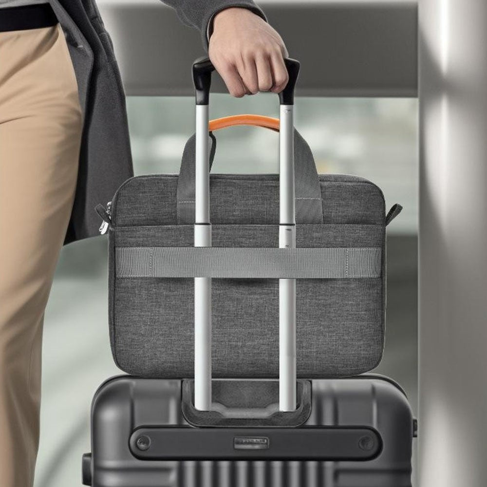 For 15.6 inch Shoulder Laptop Bag Business Style Multi-Functional Notebook Sleeve Bag with Air Cushion Protection