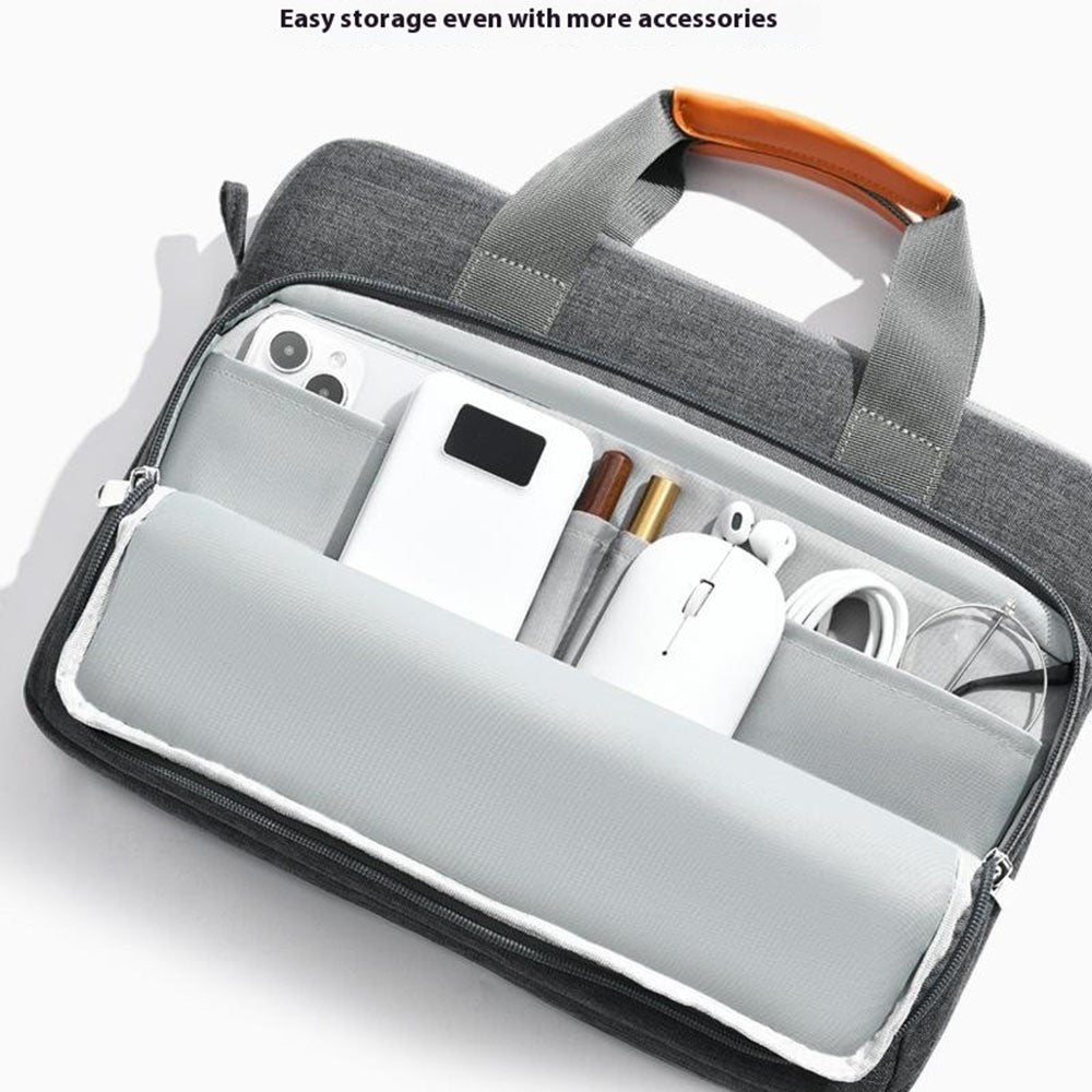For 15.6 inch Shoulder Laptop Bag Business Style Multi-Functional Notebook Sleeve Bag with Air Cushion Protection