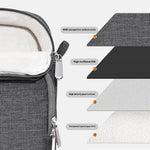 For 15.6 inch Shoulder Laptop Bag Business Style Multi-Functional Notebook Sleeve Bag with Air Cushion Protection