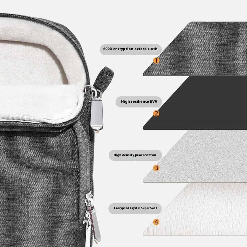 For 15.6 inch Shoulder Laptop Bag Business Style Multi-Functional Notebook Sleeve Bag with Air Cushion Protection