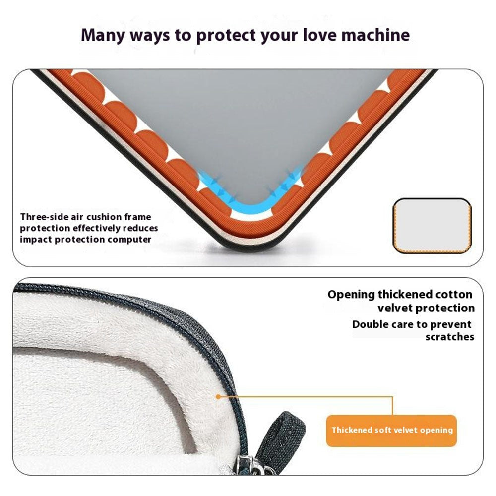 For 15.6 inch Shoulder Laptop Bag Business Style Multi-Functional Notebook Sleeve Bag with Air Cushion Protection