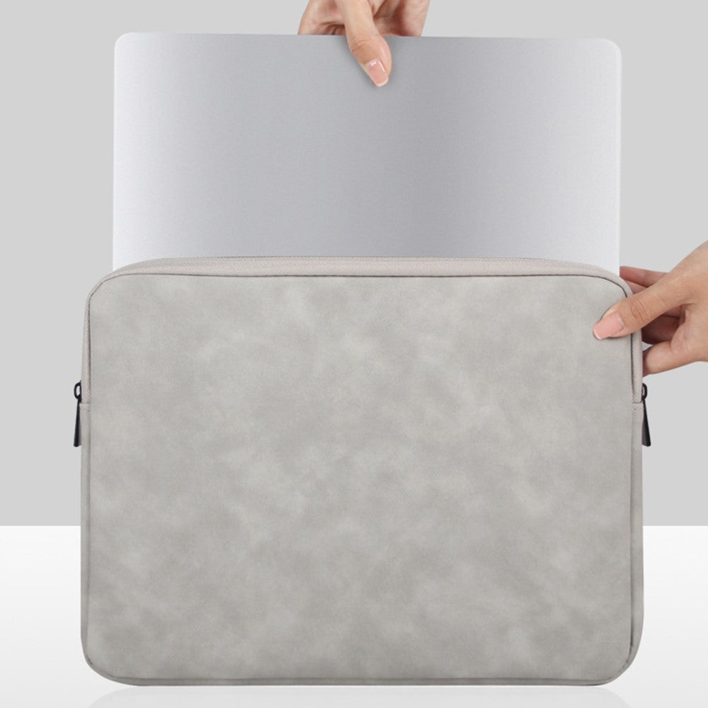 For 15.6 inch Laptop Bag PU Leather Inner Lining Scratch Resistant Water Repellent Protective Sleeve