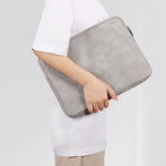 For 15.6 inch Laptop Bag PU Leather Inner Lining Scratch Resistant Water Repellent Protective Sleeve