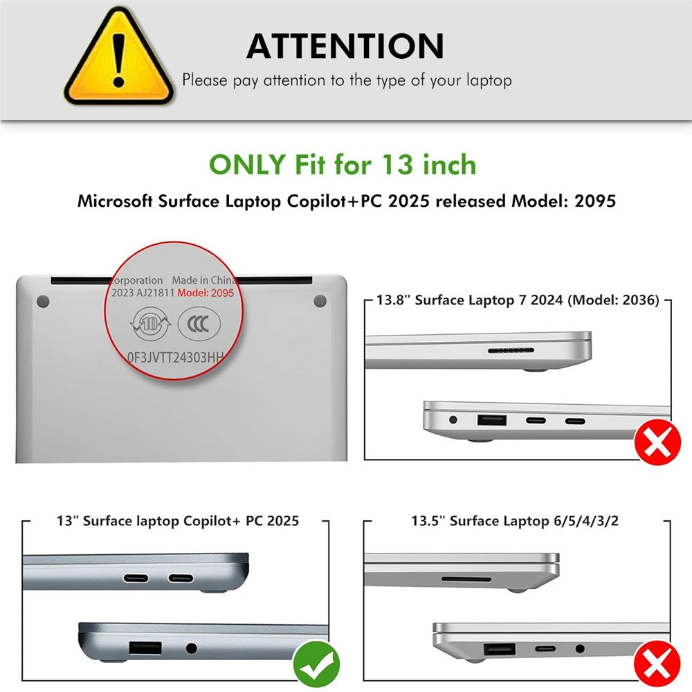 ENKAY HAT PRINCE For Microsoft Surface Laptop 13 (2095) Crystal Laptop Case Hard PC Anti Scratch Shockproof Cover