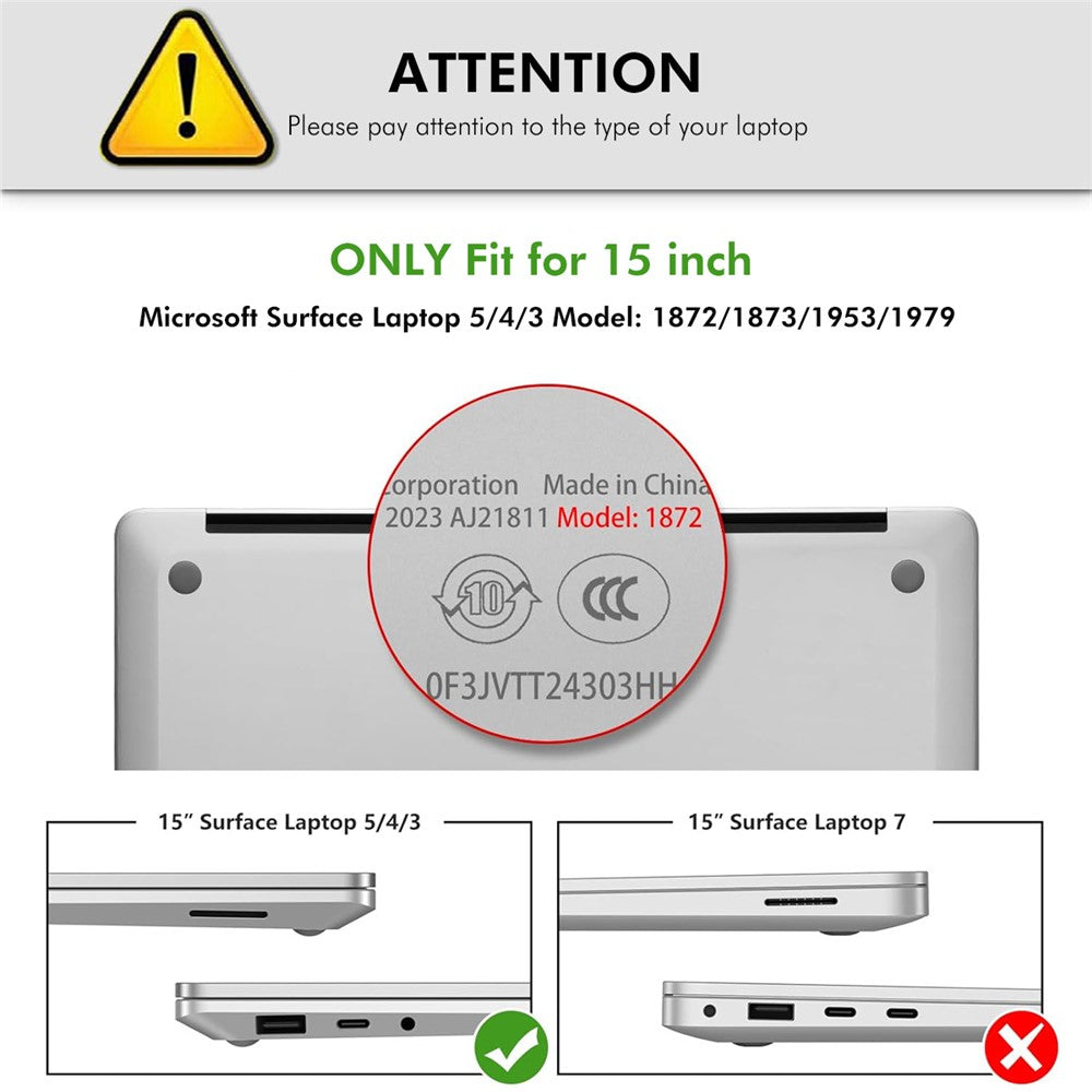 ENKAY HAT PRINCE For Microsoft Surface Laptop 5  /  4  /  3 (1872 / 1873 / 1953 / 1979) Matte Laptop Case Hard PC Anti-fingerprint Shockproof Cover