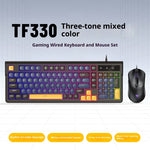 T-WOLF TF330 Wired Gaming Keyboard Mouse Combo Set 98 Keys 7200 DPI Keyboard Mouse with RGB Backlit