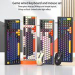 T-WOLF TF330 Wired Gaming Keyboard Mouse Combo Set 98 Keys 7200 DPI Keyboard Mouse with RGB Backlit