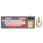 T-WOLF TF330 Wired Gaming Keyboard Mouse Combo Set 98 Keys 7200 DPI Keyboard Mouse with RGB Backlit