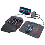 T-WOLF TF950 5PCS Gaming Keyboard Mouse Set Wired 40-Key Keyboard Mouse with Stand and Adapter for Android Phone Tablet